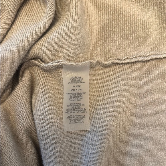 Fine Knit Beige Sweater with Rhinestone Accents - Picture 8 of 8